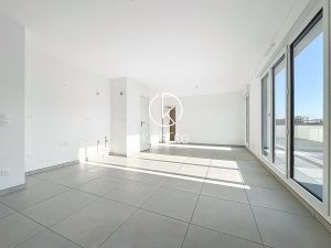 Toit Terrasse – Dernier étage à deux pas du parc de la tête d&rsquo;or, appartement 68,86m2 avec 2  terrasses (30m2 et 15m2)  à Villeurbanne, à la limite du 6ème arrondissement, 3 pièces, 2 chambres, possibilité d&rsquo;acquérir un box, proche du métro Charpennes